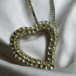 Swarovski Crystal Heart Pendant Necklace, Silver Plated Heart Necklace